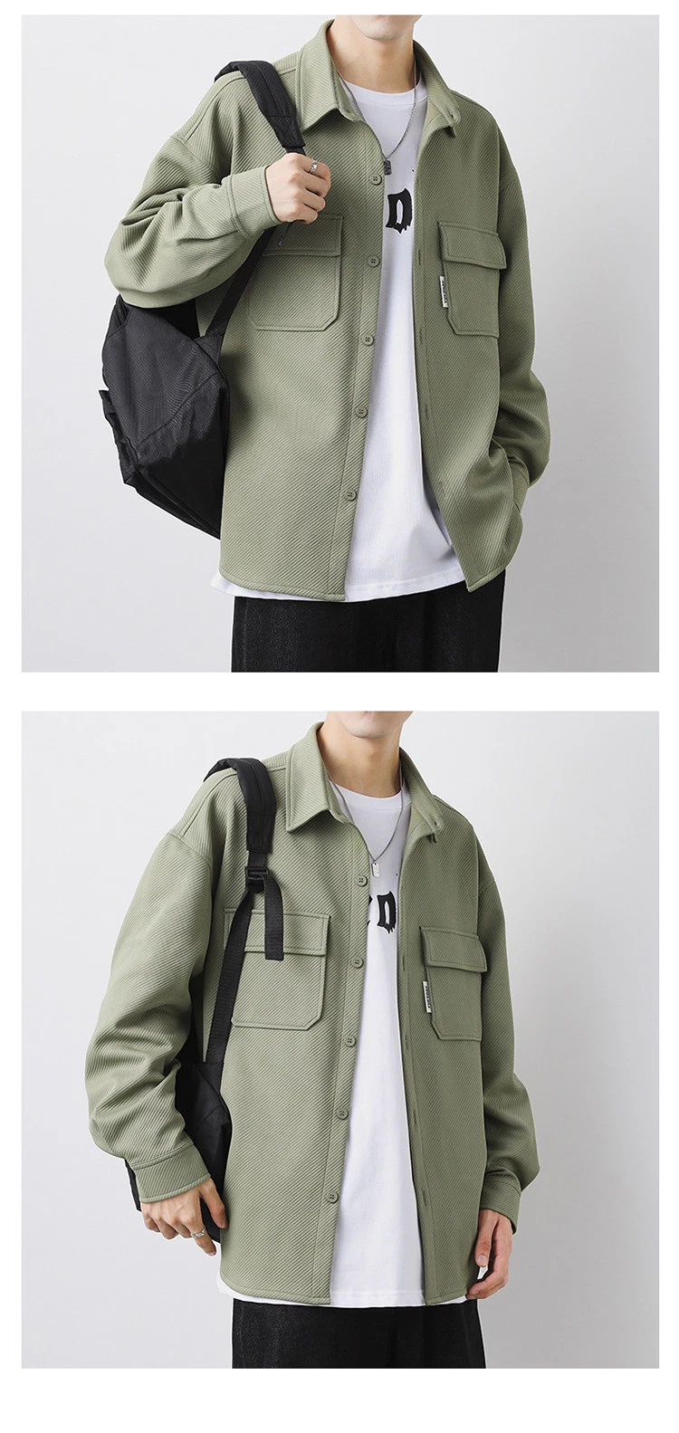New Spring and Autumn Male′ S Worksuit Multi-Pocket Trend Ins Student Solid Color Top Casual Jacket/Jackets/Coat/Overcoat/Outerwear/Clothing/Clothes