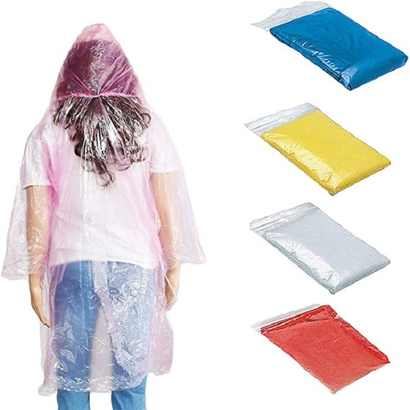 One-Time Emergency Waterproof Cloth Raincoat Disposable Adult Emergency Waterproof Raincoat Random Color Clear Travel Rainwear One Time Use Wbb17221