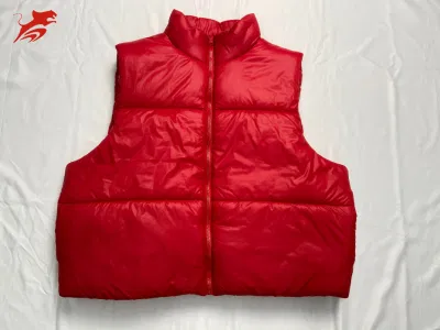 Asiapo Chine usine femmes rouge sans manches hiver recadrée vêtements d'extérieur support chaud